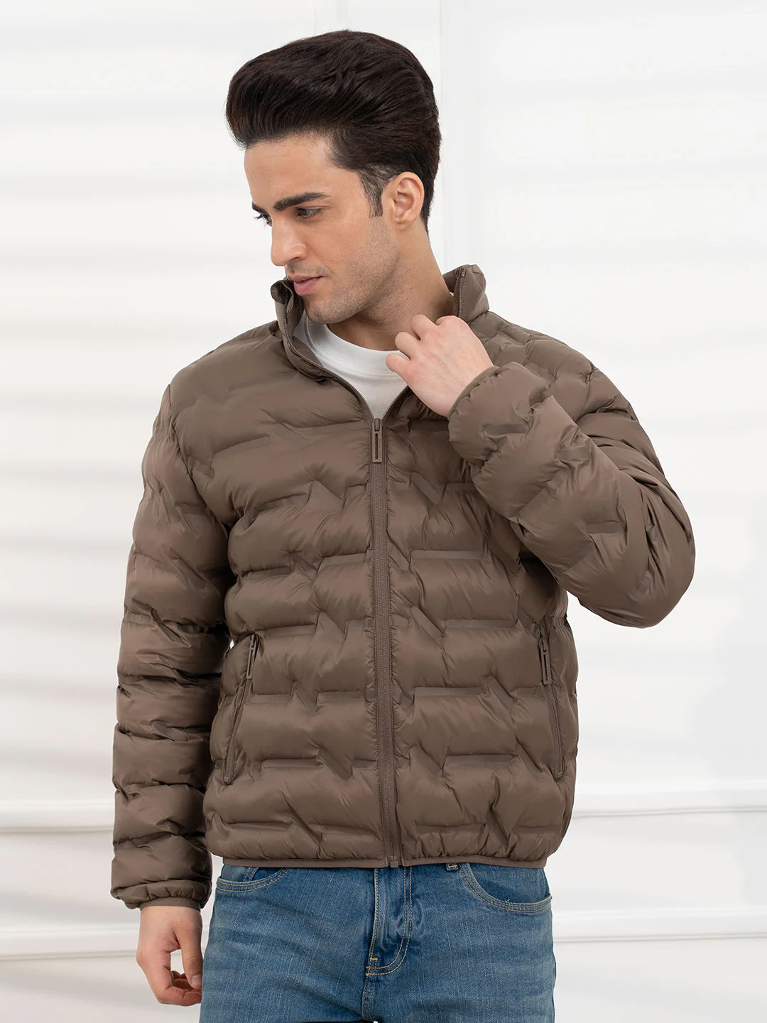 Grey Men's Heatseal Padded Jacket | All-Season Winter Protection - Image 5