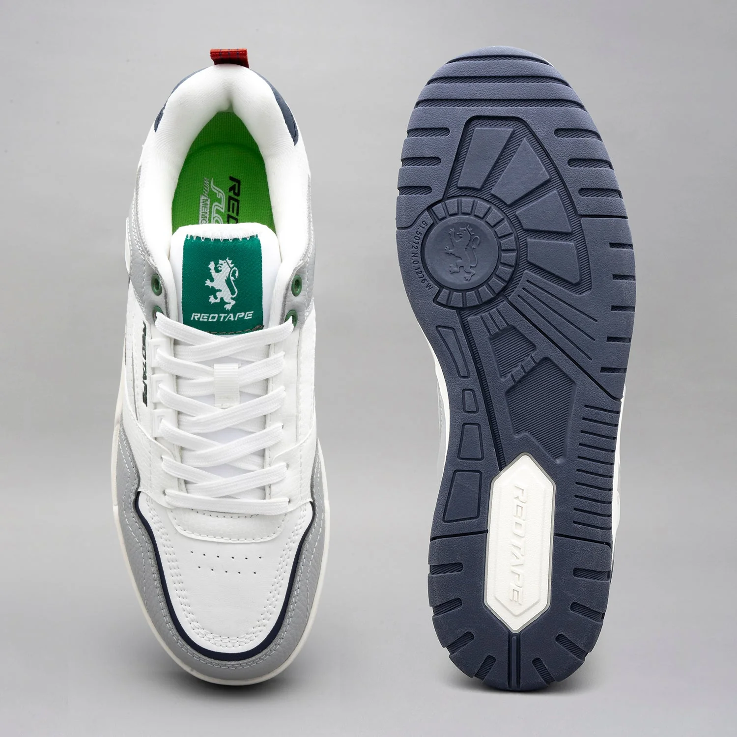 Grey White Lifestyle Sneakers for Men - Image 5