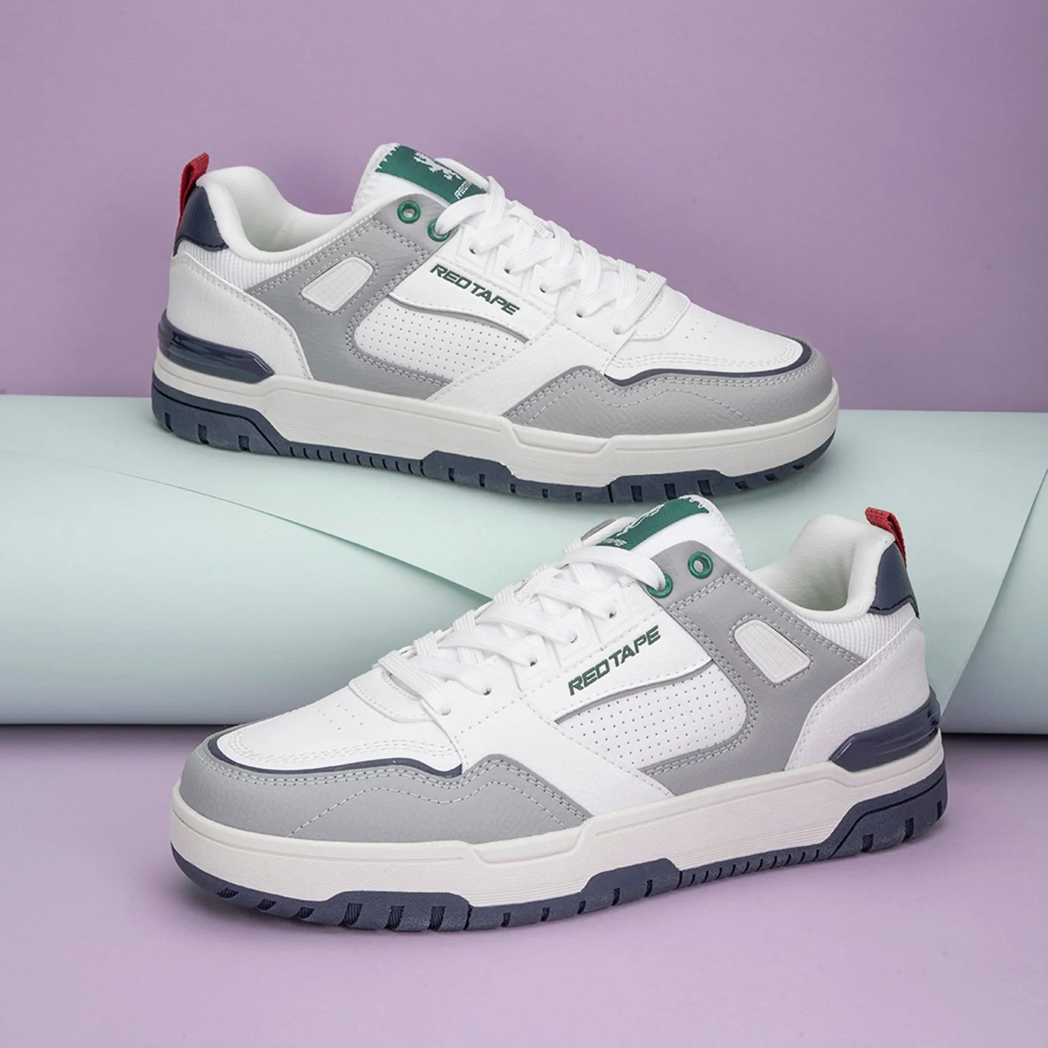Grey White Lifestyle Sneakers for Men - Image 6