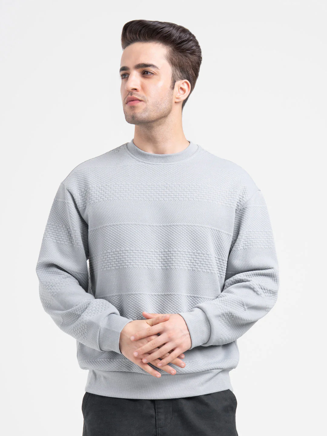 Grey Winter Baggy Sweatshirt for Men  | Winter Casual Sweatshirt - Image 3