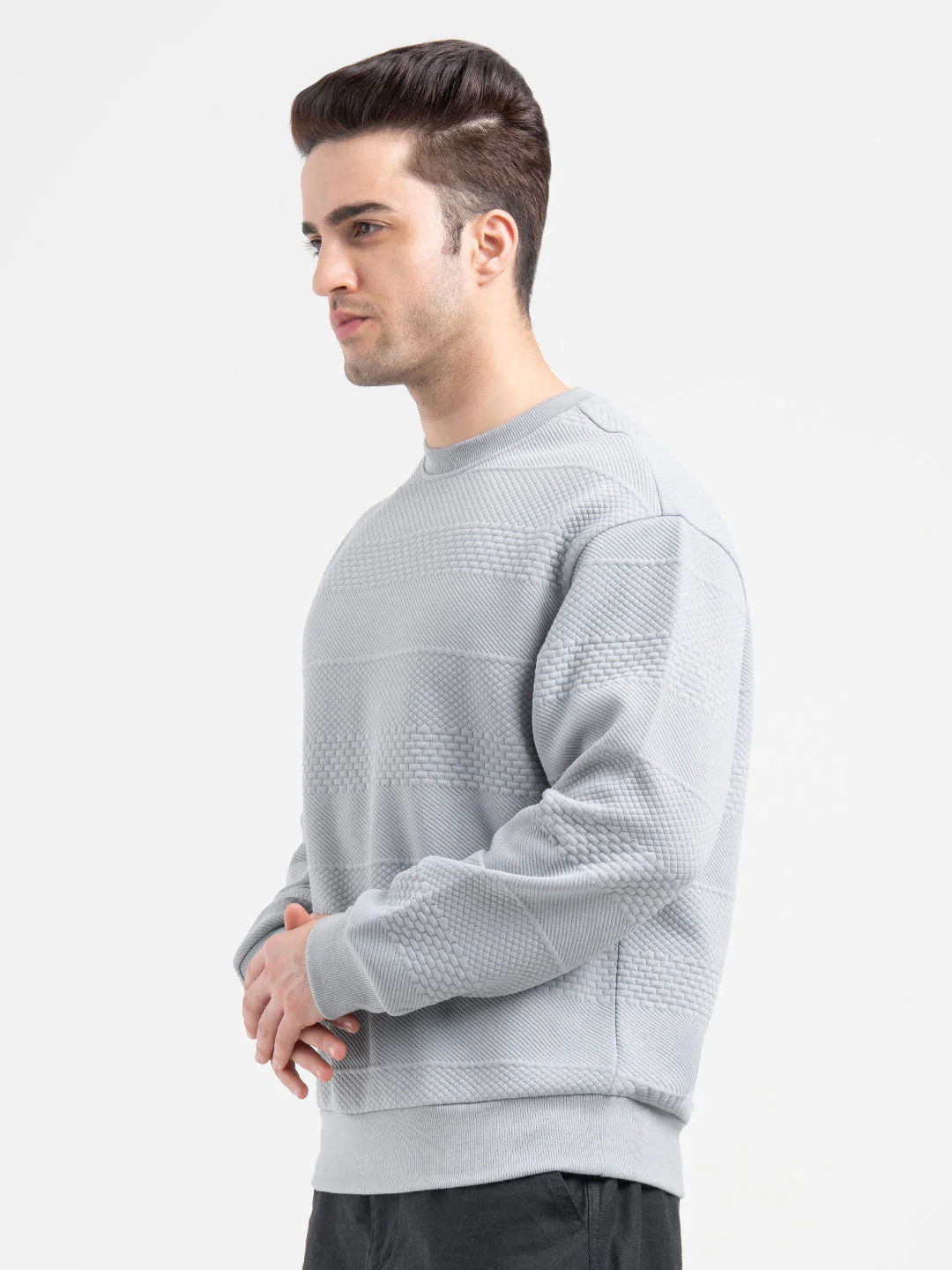 Grey Winter Baggy Sweatshirt for Men  | Winter Casual Sweatshirt - Image 4