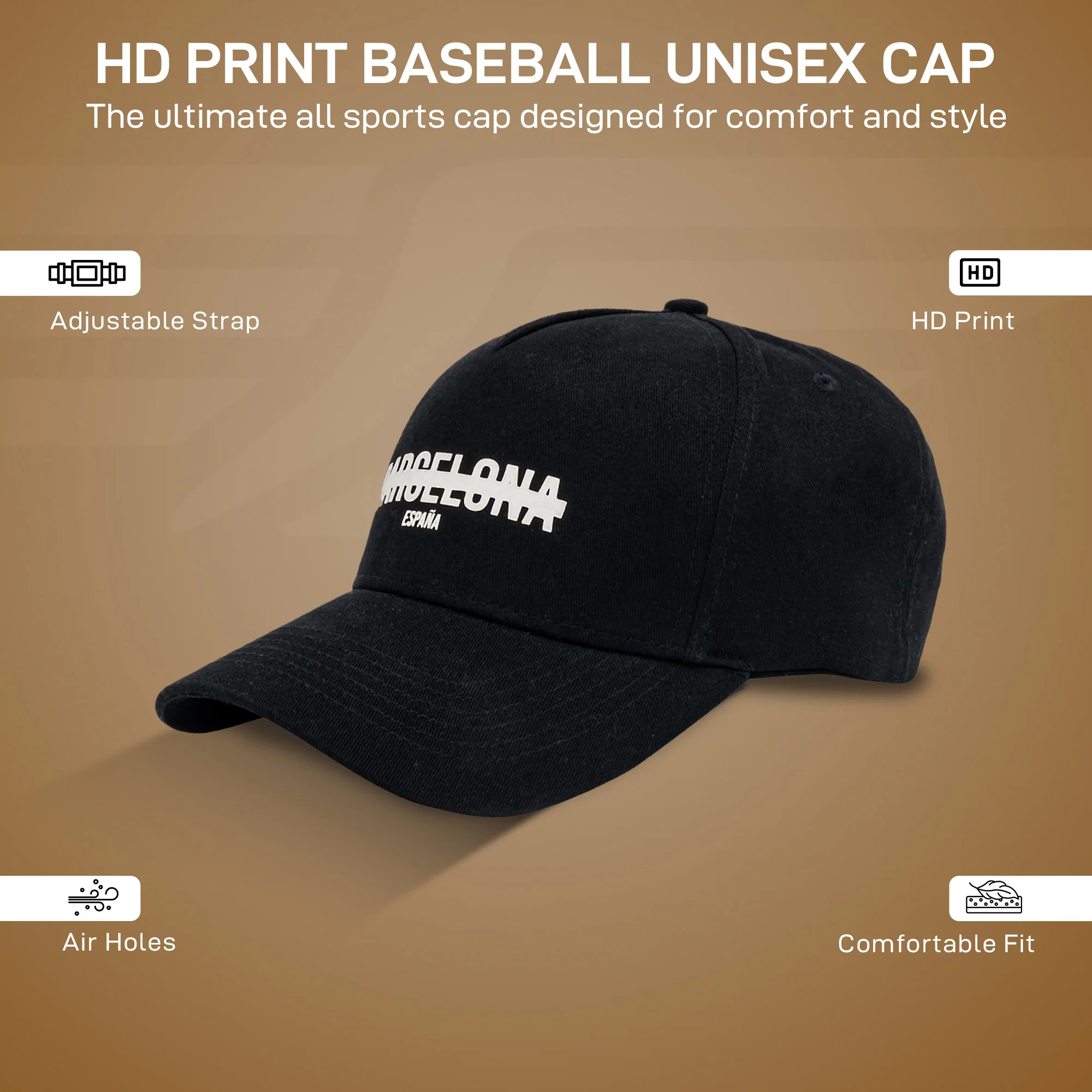 HD Print Baseball Unisex Cap for Men & Women| Adjustable Strap | Sports Cap - Image 2