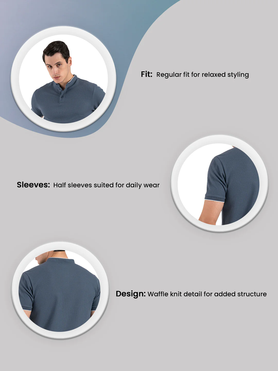 Henley T-Shirt for Men - Image 3