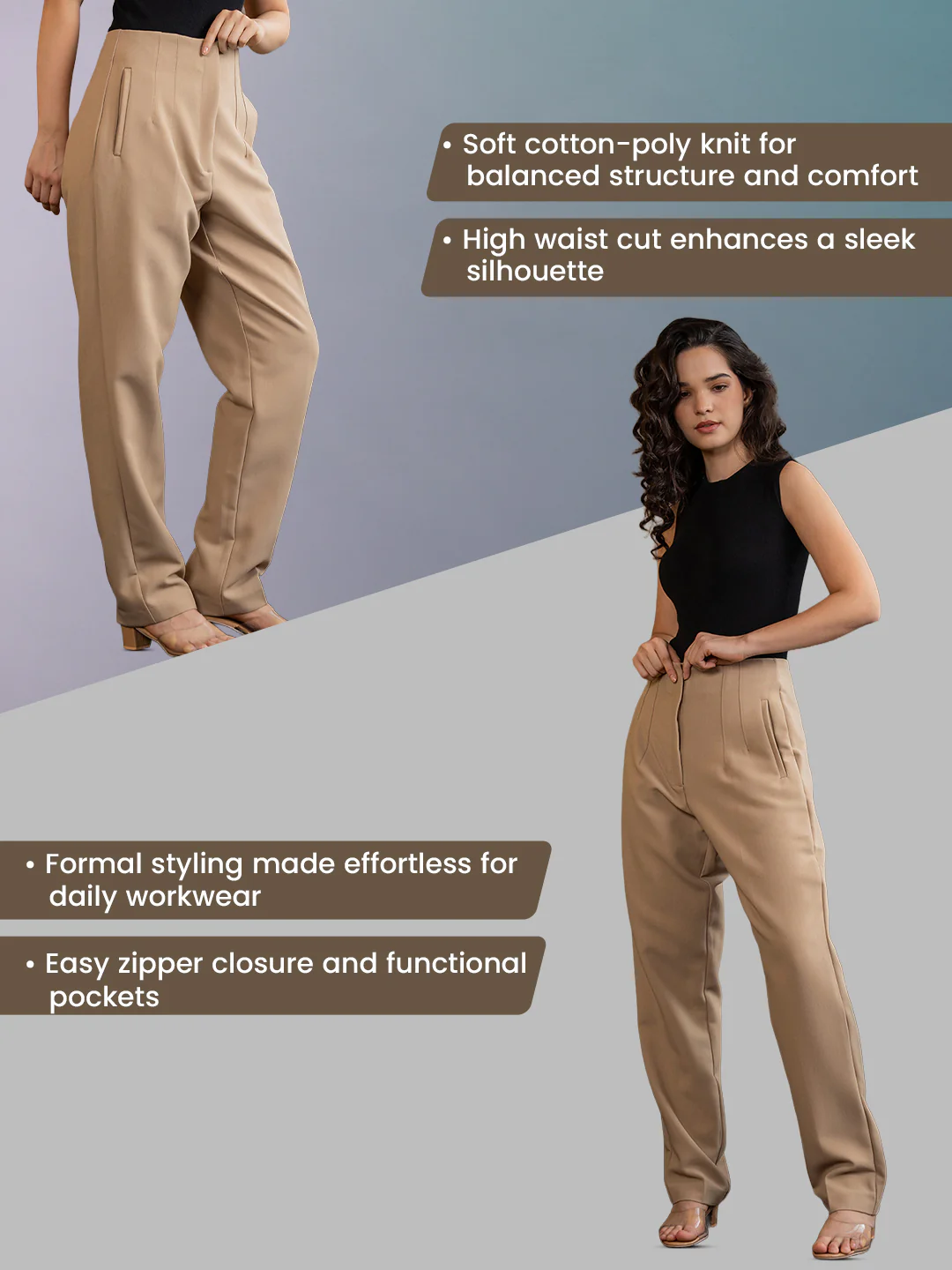 High Waist Trousers for Women - Image 2