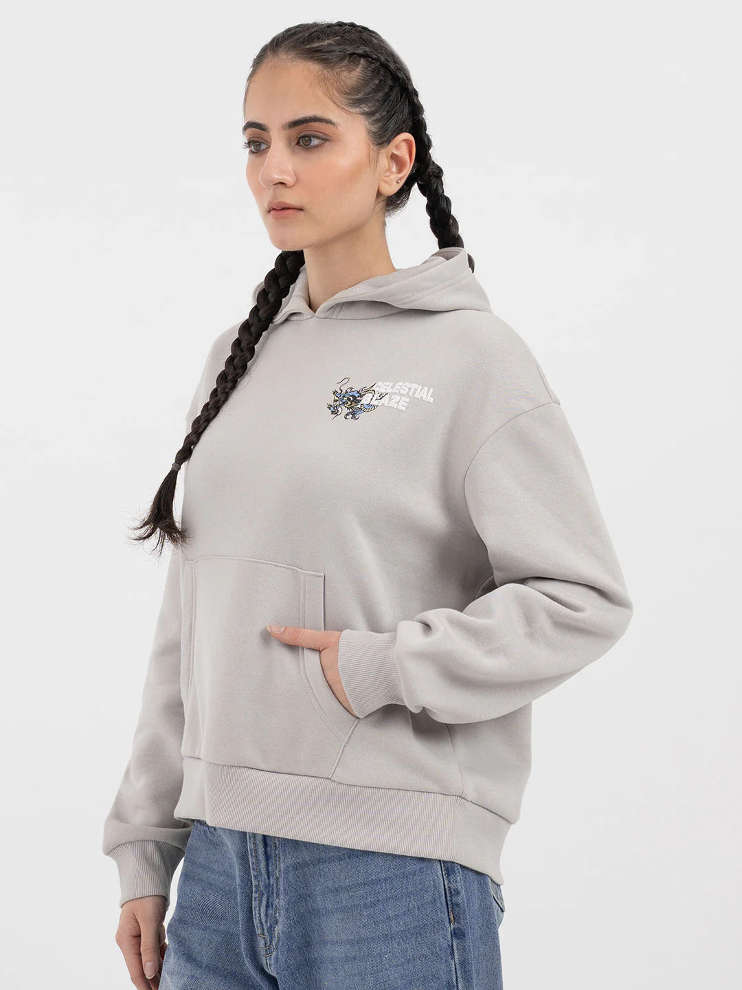 Ice Grey Hoodie for Women - Image 2