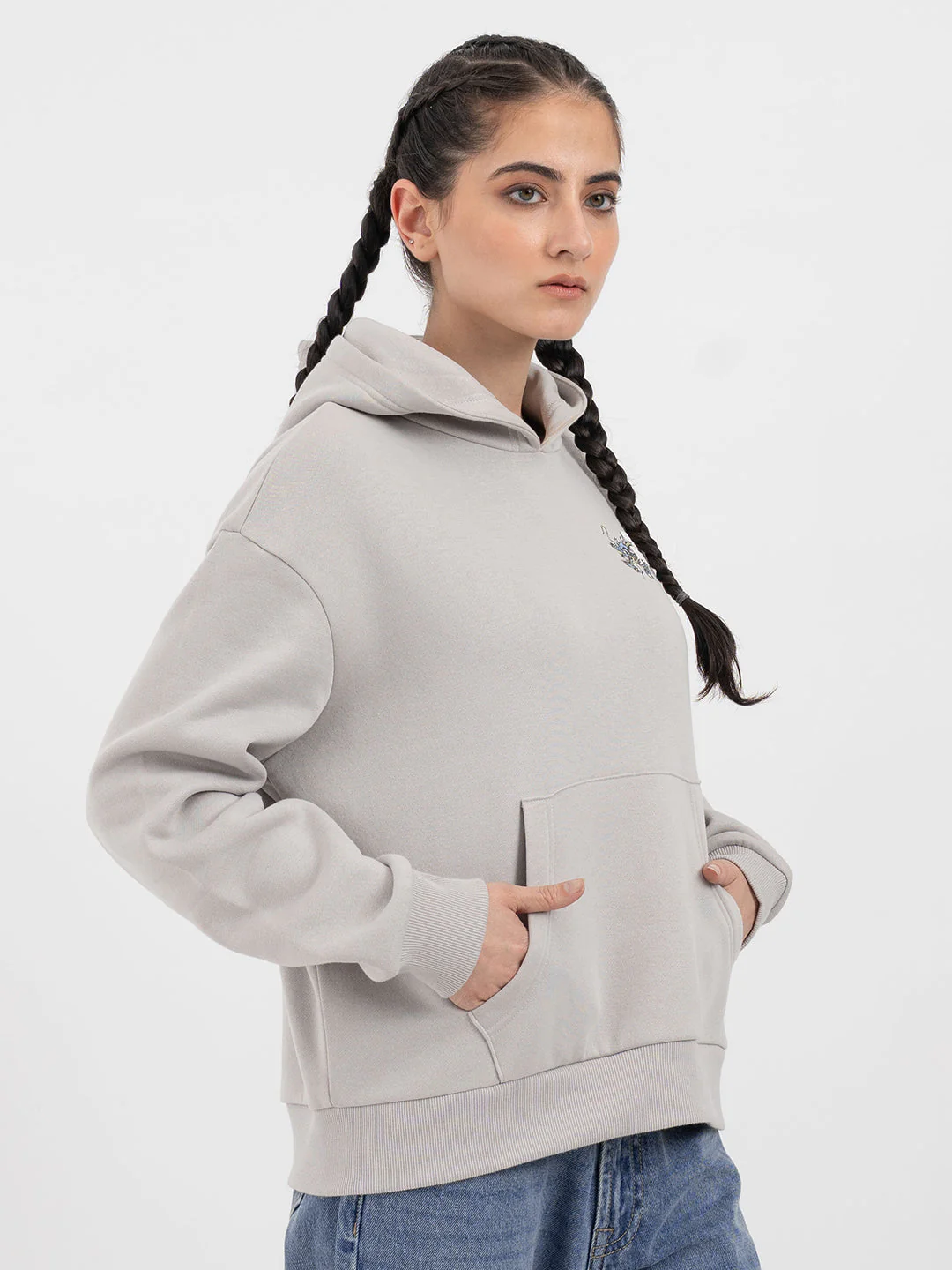 Ice Grey Hoodie for Women - Image 6