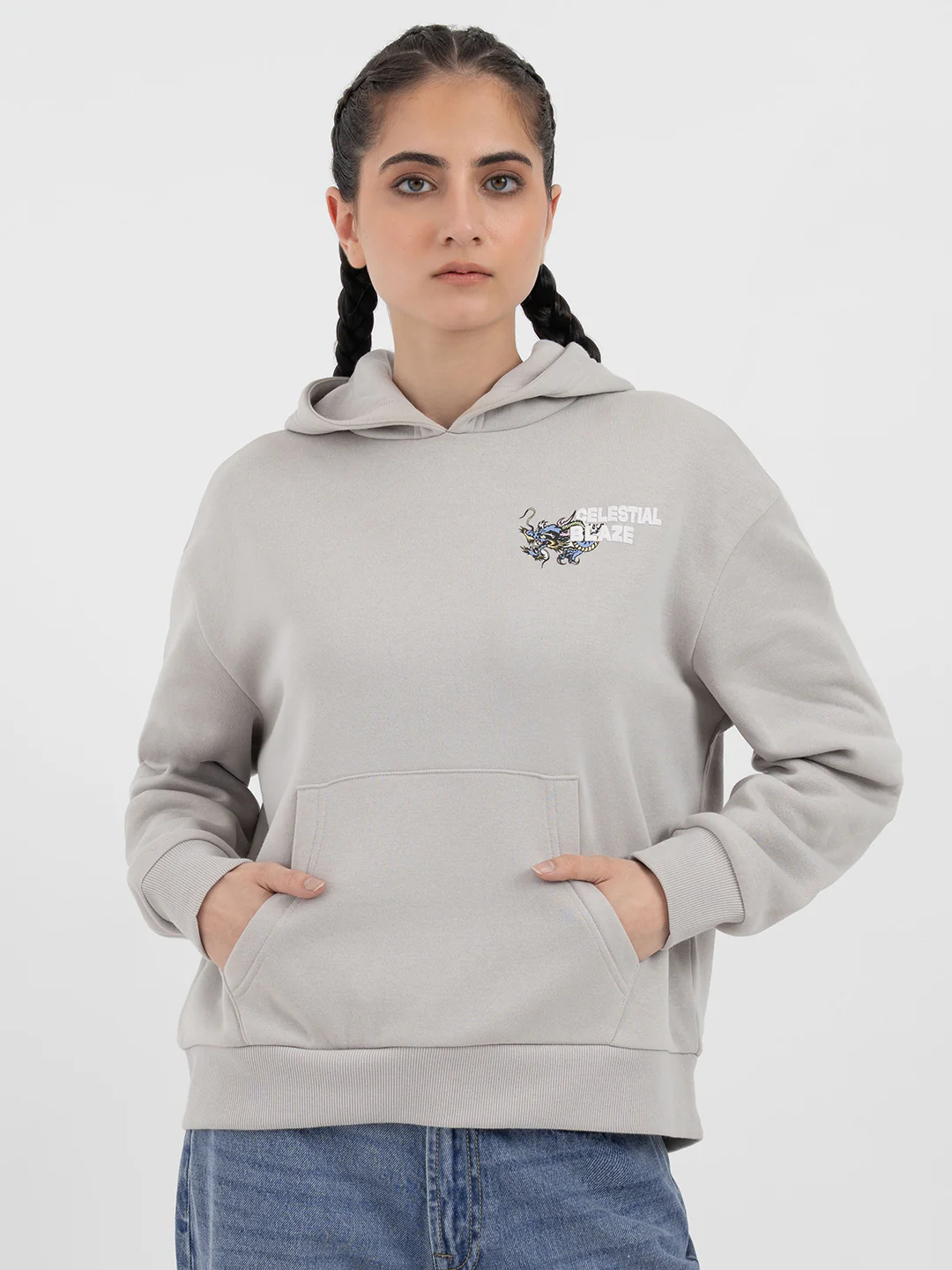 Ice Grey Hoodie for Women - Image 7