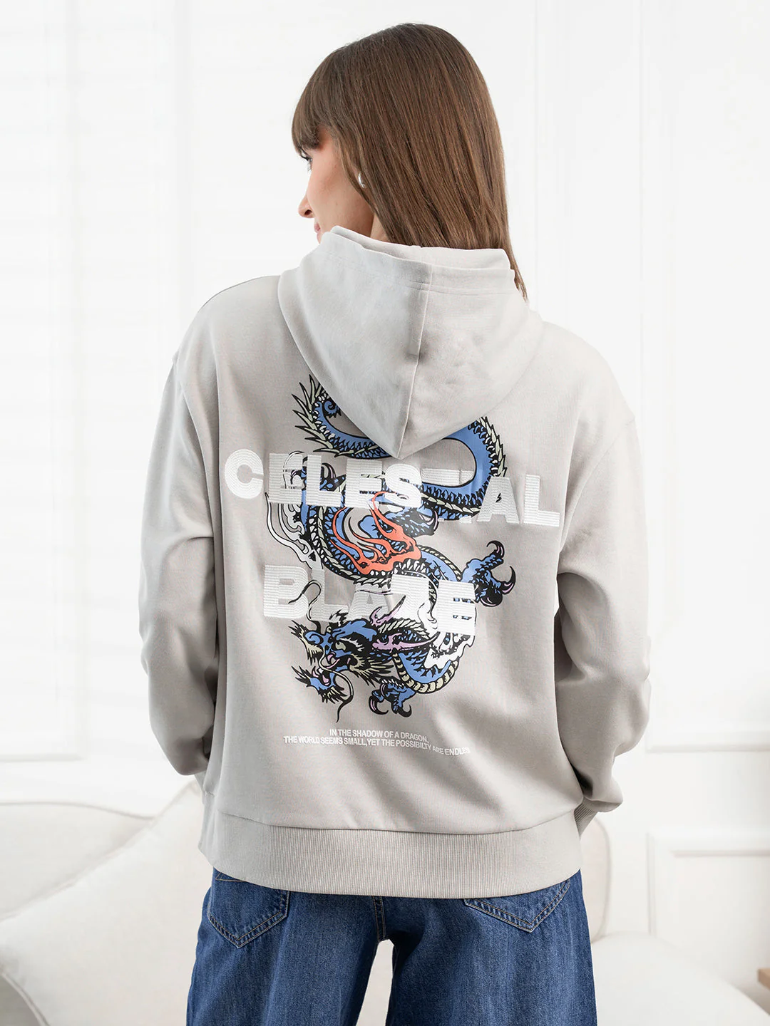 Ice Grey Hoodie for Women - Image 4