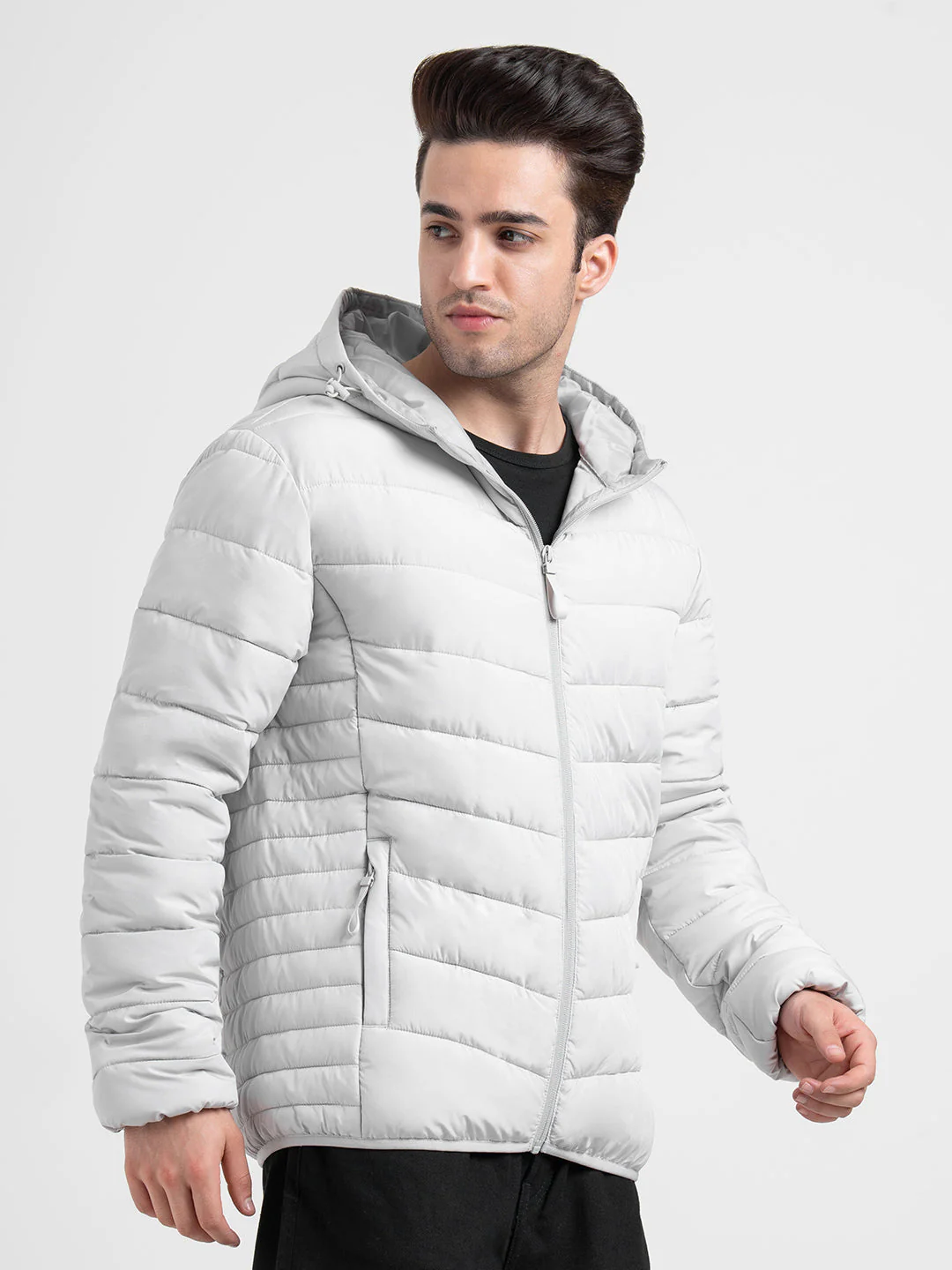 Ice Grey Men's Padded  Heatseal Jacket | All-Season Winter Protection - Image 3