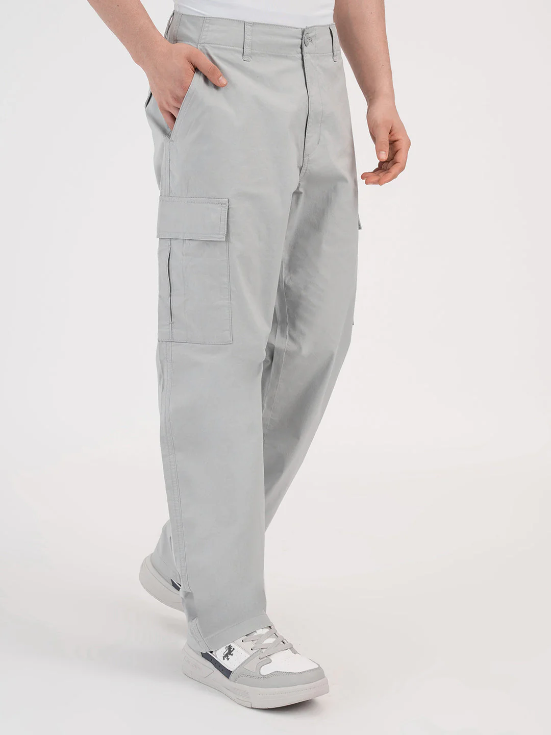 Red Tape Ice Grey Cargo Joggers for Men - Image 6