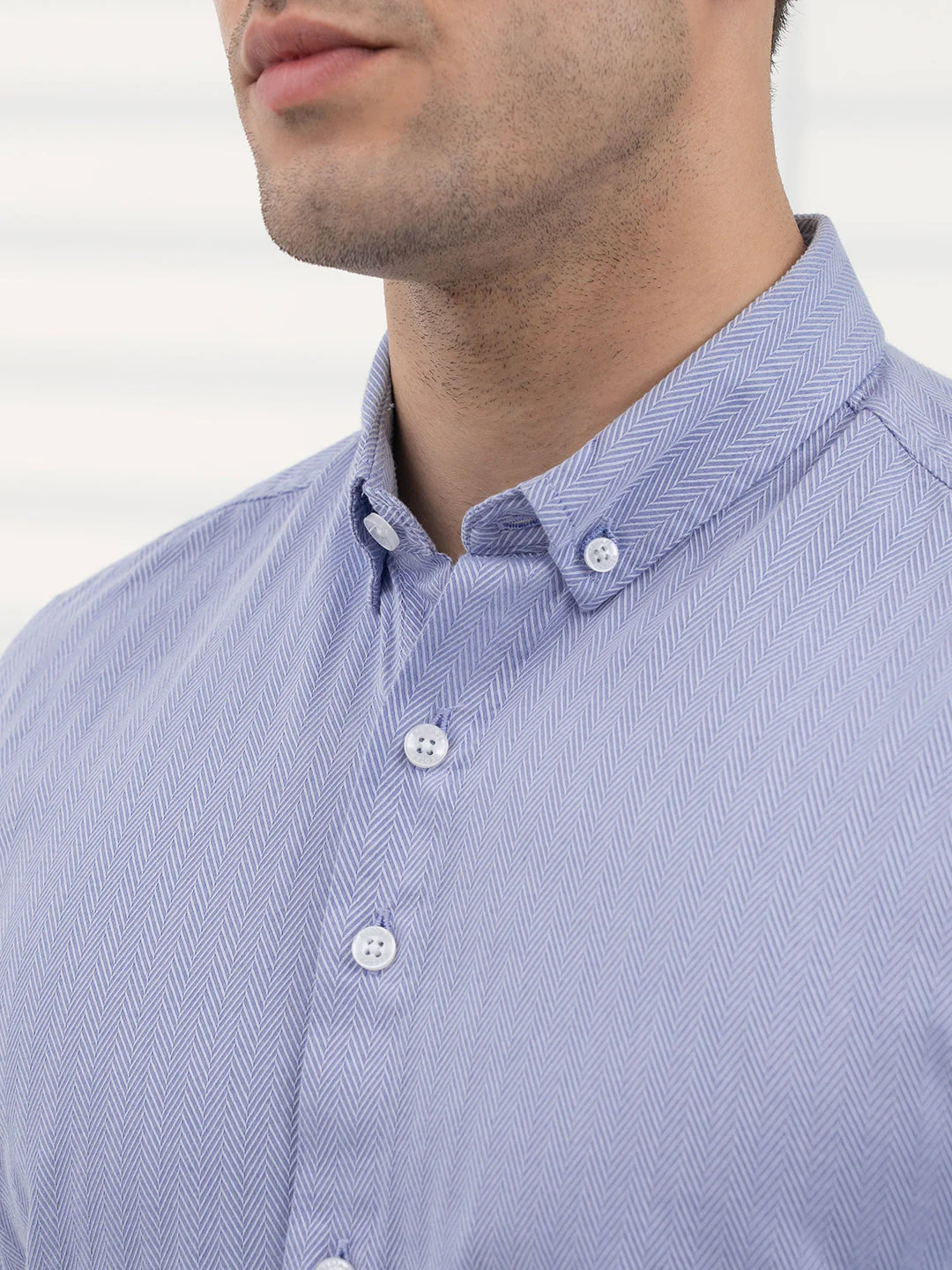 Indigo Blue Striped Shirt Men | Daily Formal Wear - Image 5