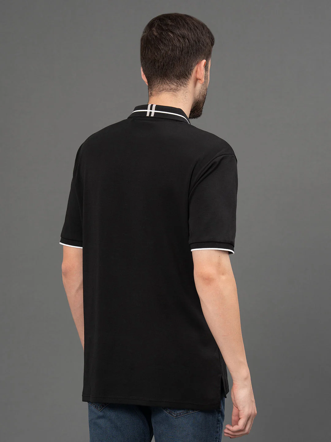 Jacquard Collar Polo T-Shirt for Men - Image 3