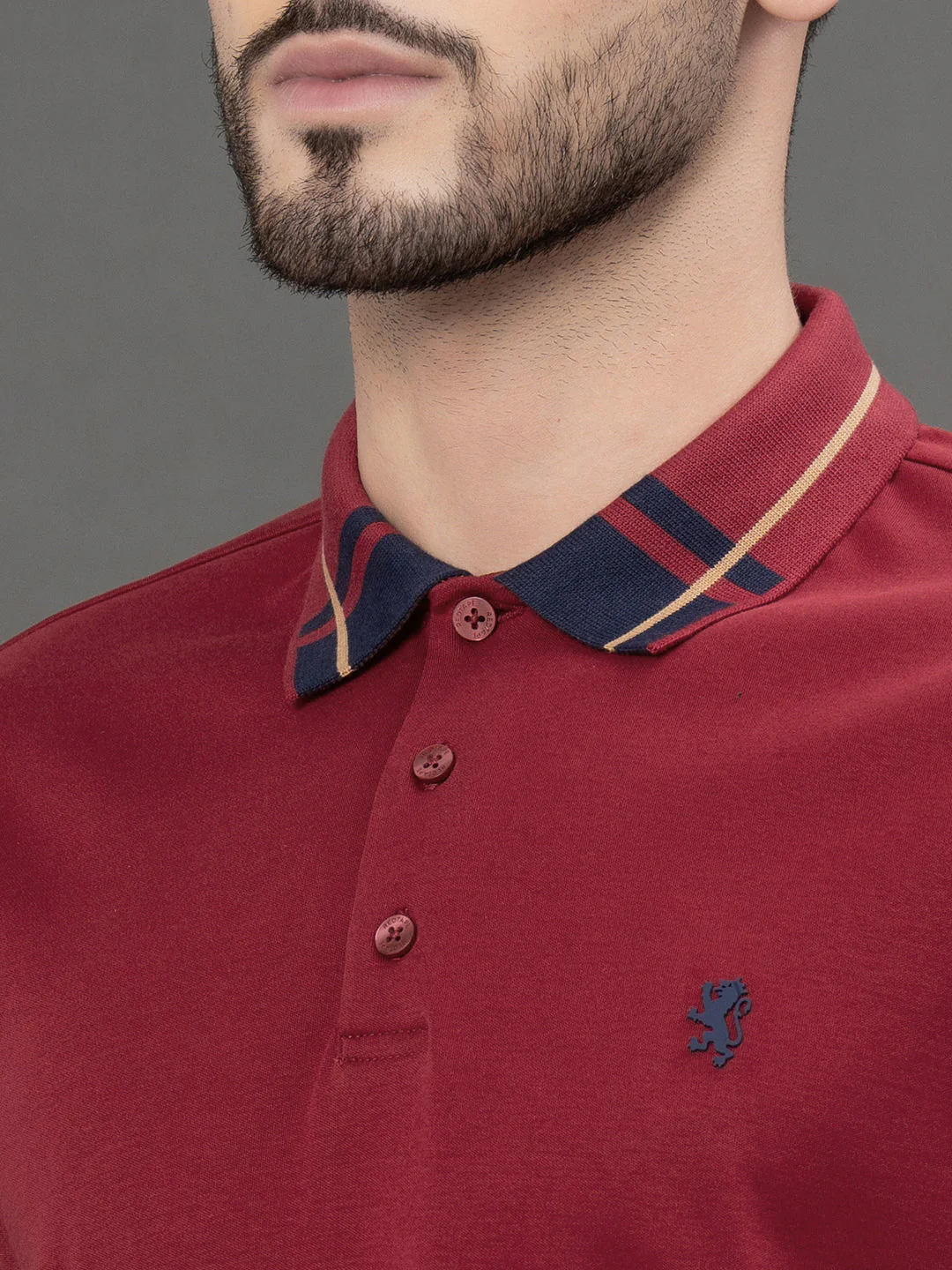 Jacquard Collar Polo T-Shirt for Men - Image 4