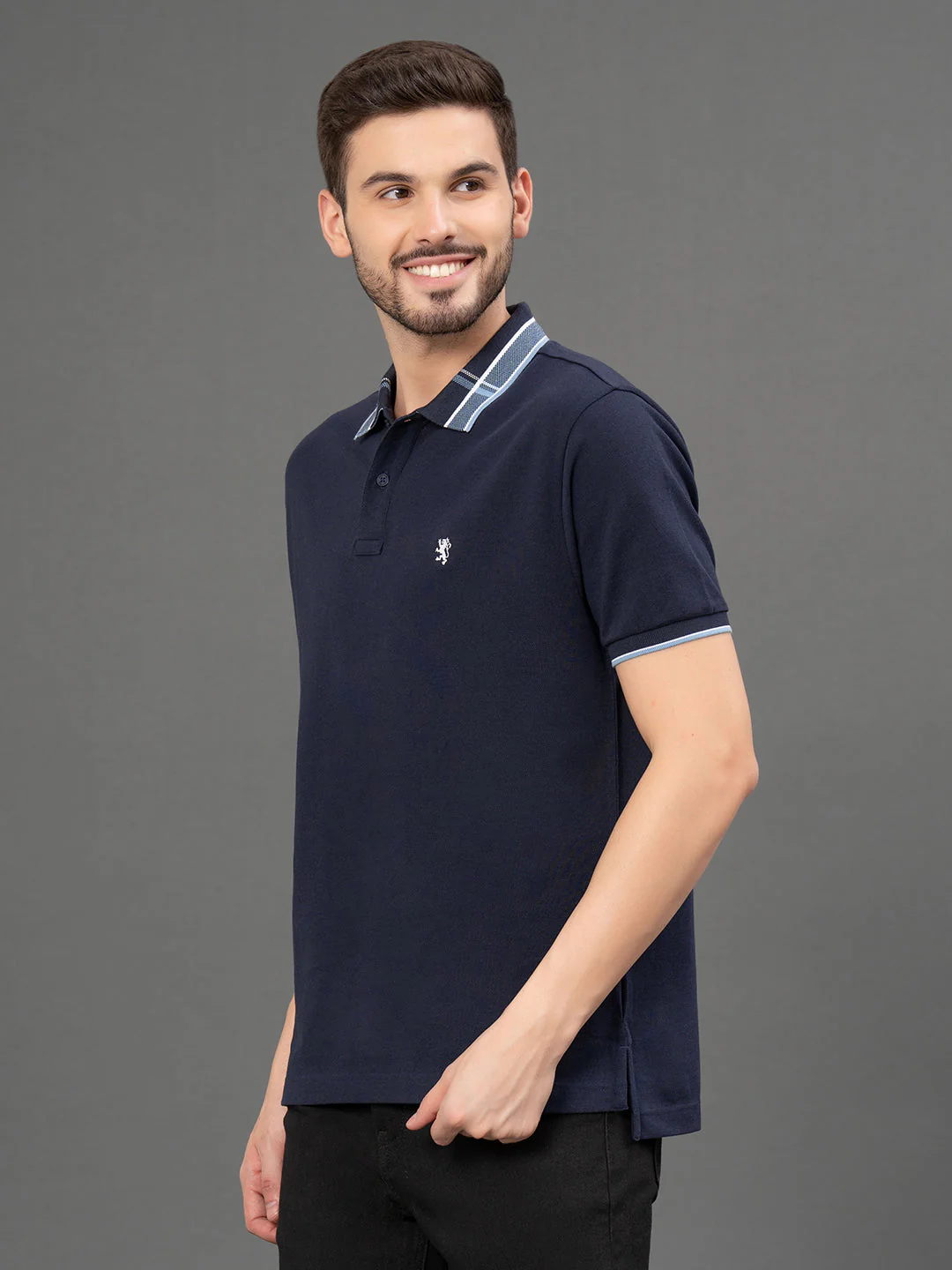 Jacquard Collar Polo T-Shirt for Men - Image 2