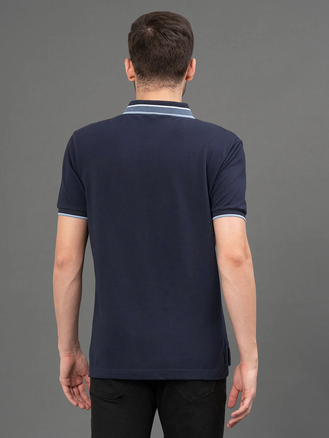 Jacquard Collar Polo T-Shirt for Men - Image 3