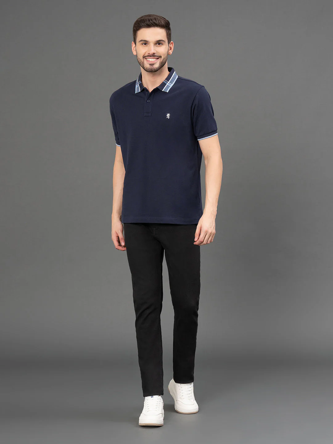 Jacquard Collar Polo T-Shirt for Men - Image 5