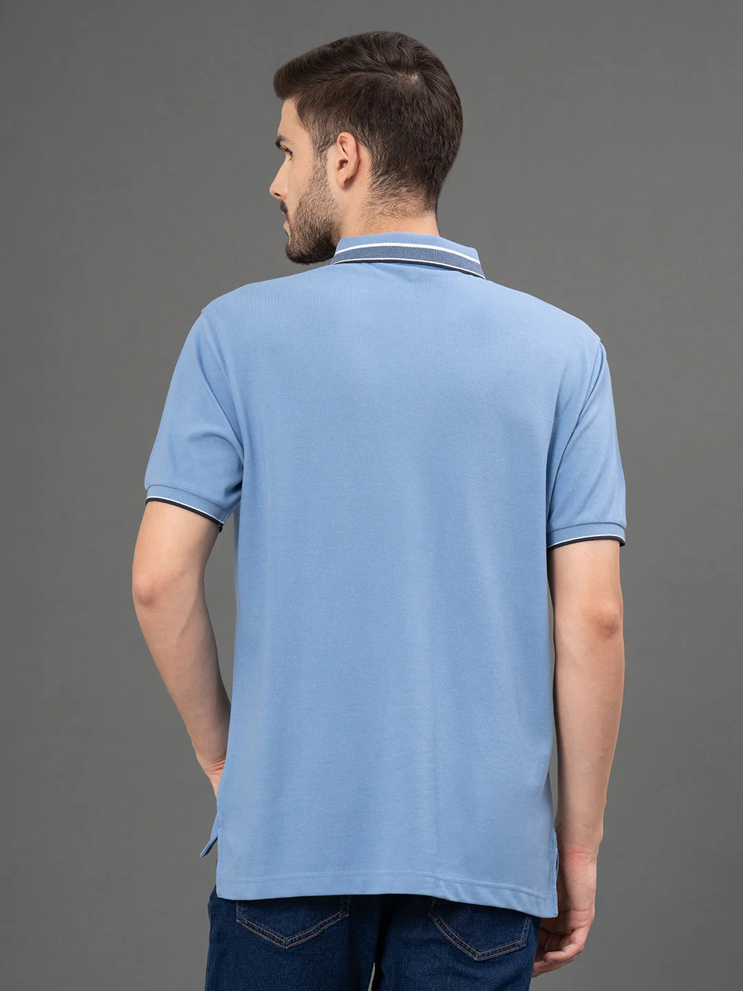 Jacquard Collar Polo T-Shirt for Men - Image 3