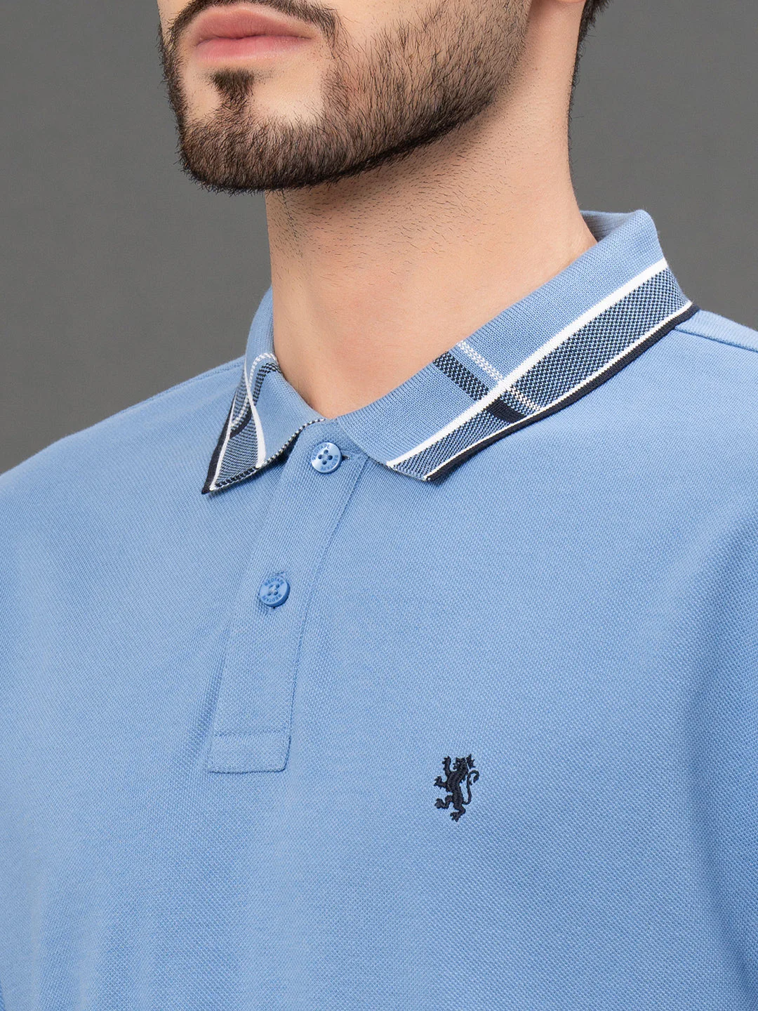 Jacquard Collar Polo T-Shirt for Men - Image 4