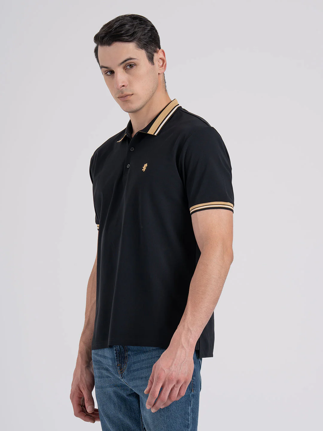 Jacquard Collar Polo T-Shirt for Men - Image 4