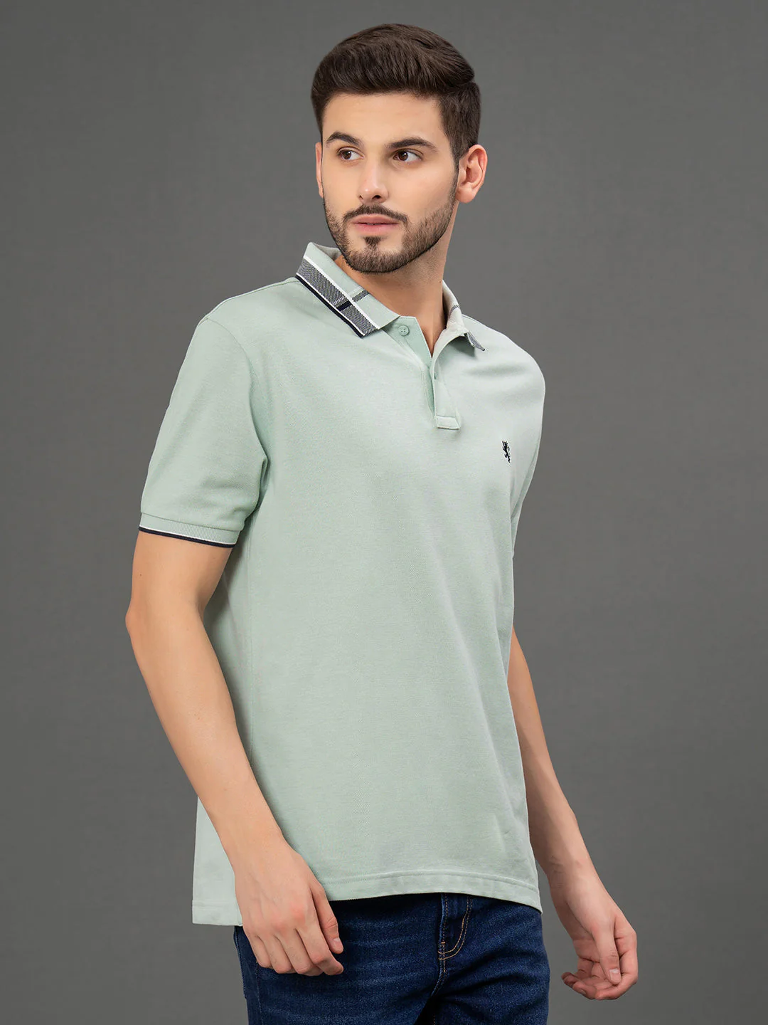 Jacquard Collar Polo T-Shirt for Men - Image 2