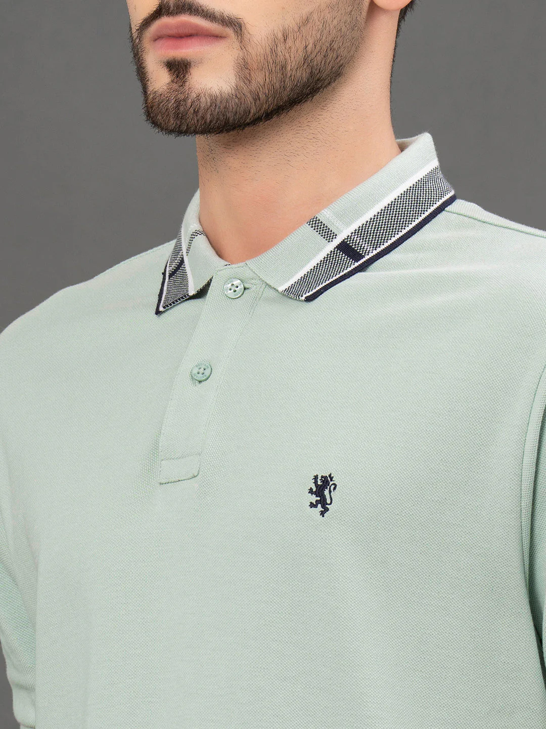 Jacquard Collar Polo T-Shirt for Men - Image 4