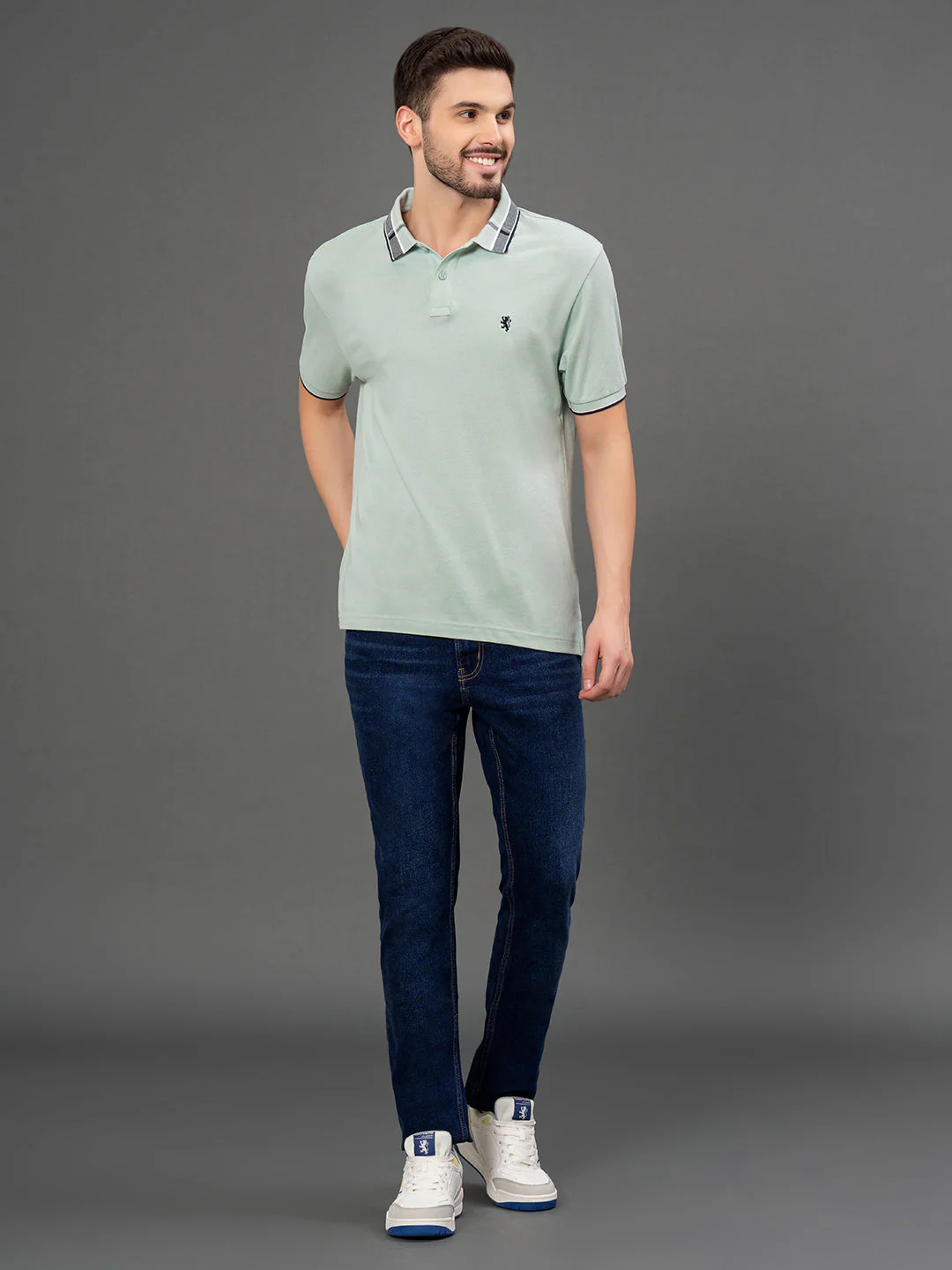 Jacquard Collar Polo T-Shirt for Men - Image 5