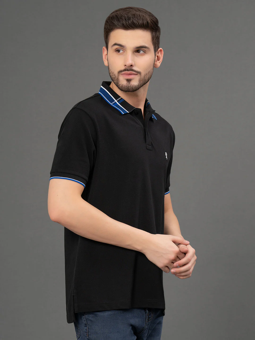 Jacquard Collar Polo T-Shirt for Men - Image 2