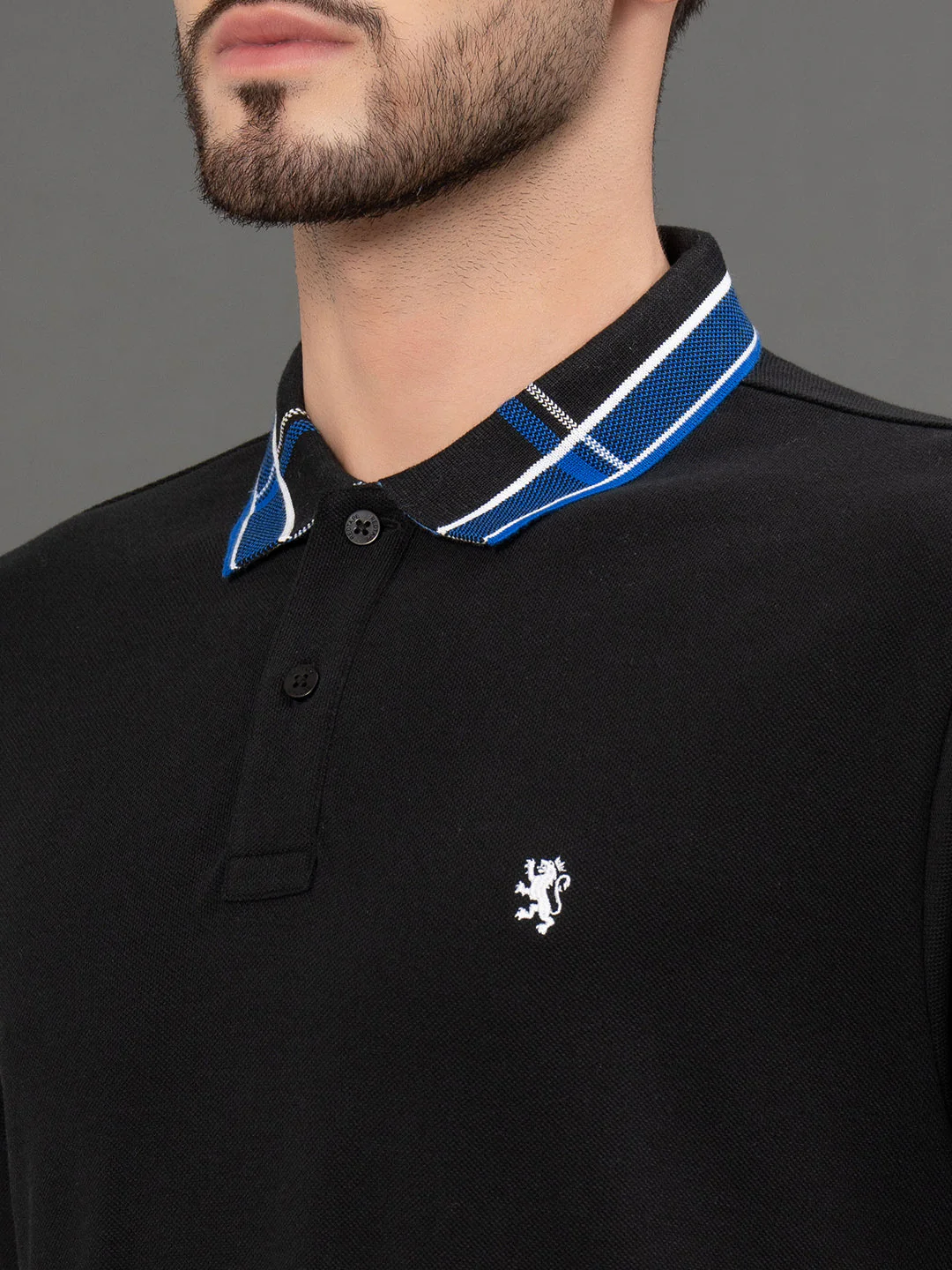 Jacquard Collar Polo T-Shirt for Men - Image 4