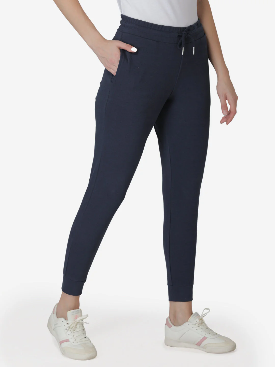 Joggers for Women in Navy | Cotton Athleisure Jogger Pants - Image 3