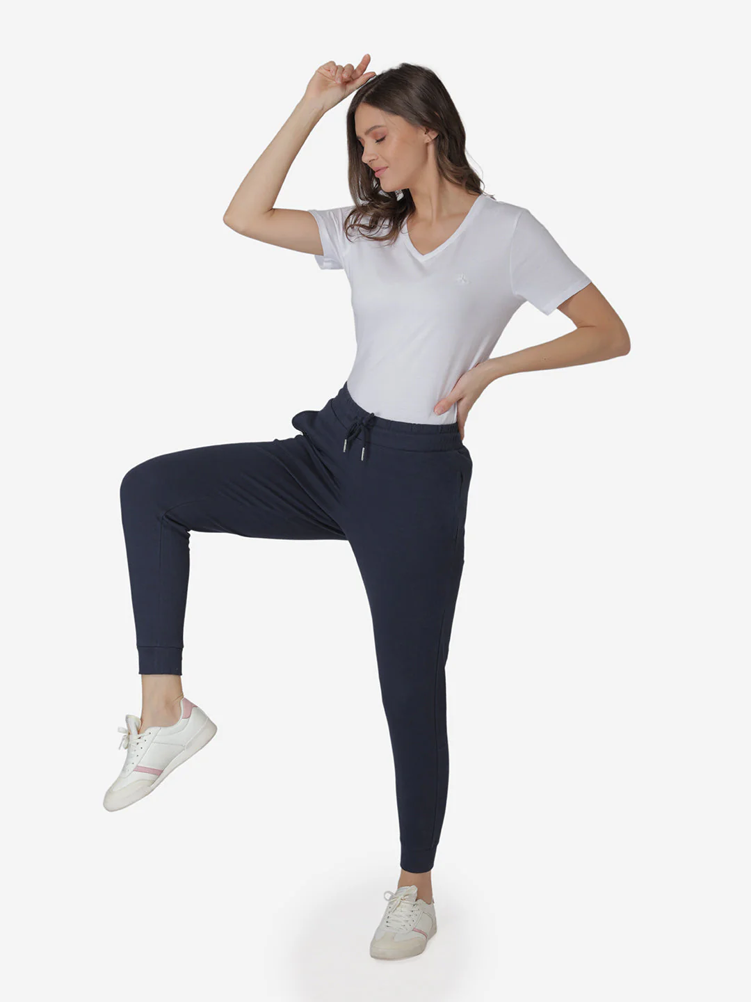 Joggers for Women in Navy | Cotton Athleisure Jogger Pants - Image 5