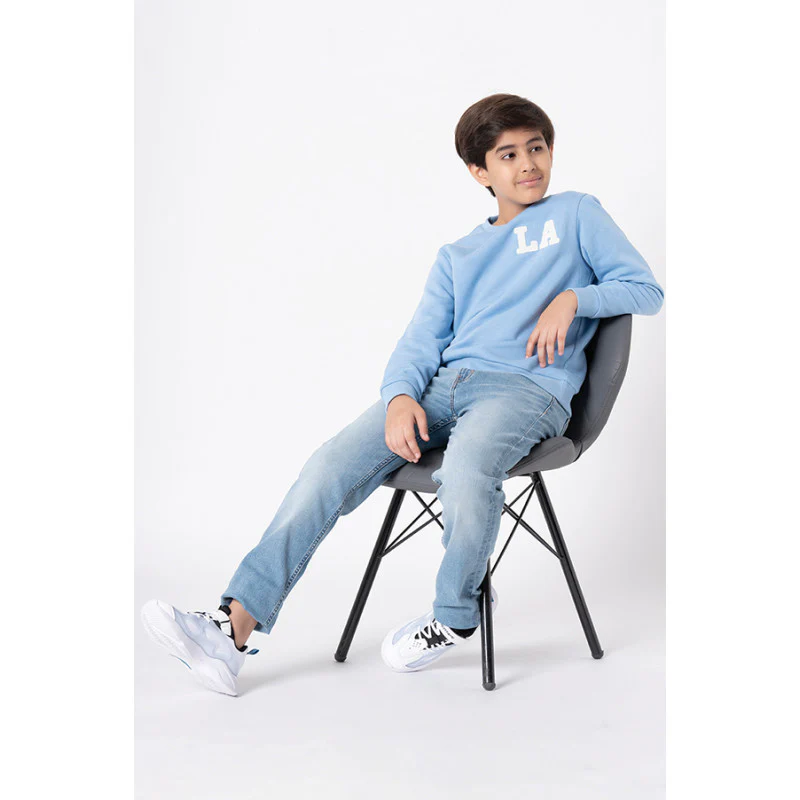 Kids Unisex Slate Blue Embroidered Sweatshirt - Image 10