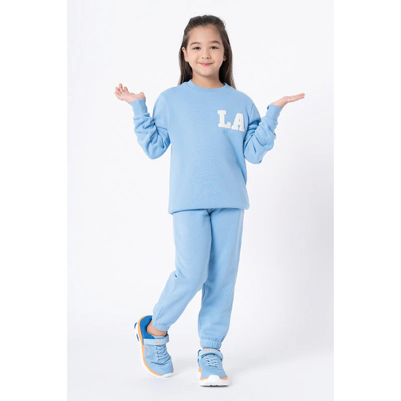 Kids Unisex Slate Blue Embroidered Sweatshirt - Image 2