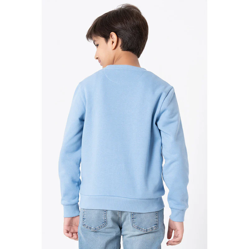 Kids Unisex Slate Blue Embroidered Sweatshirt - Image 6