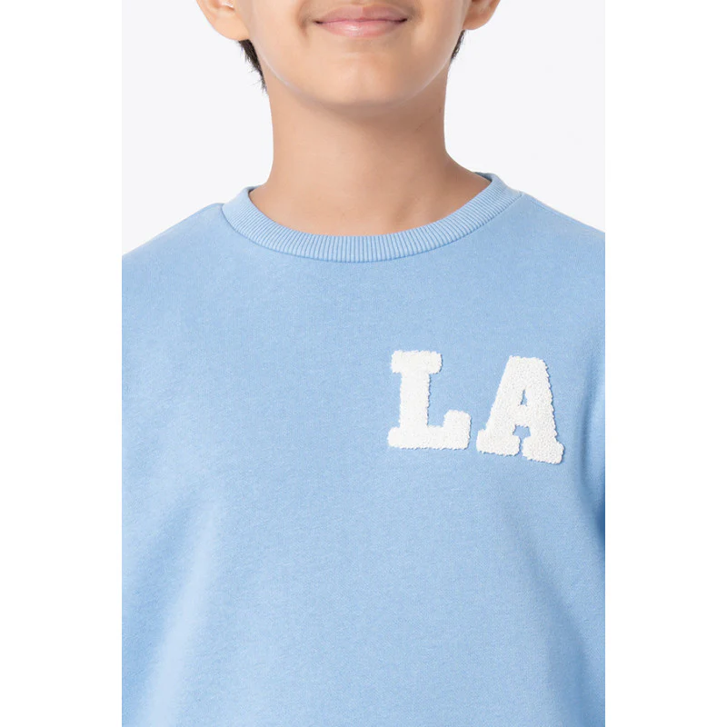 Kids Unisex Slate Blue Embroidered Sweatshirt - Image 8