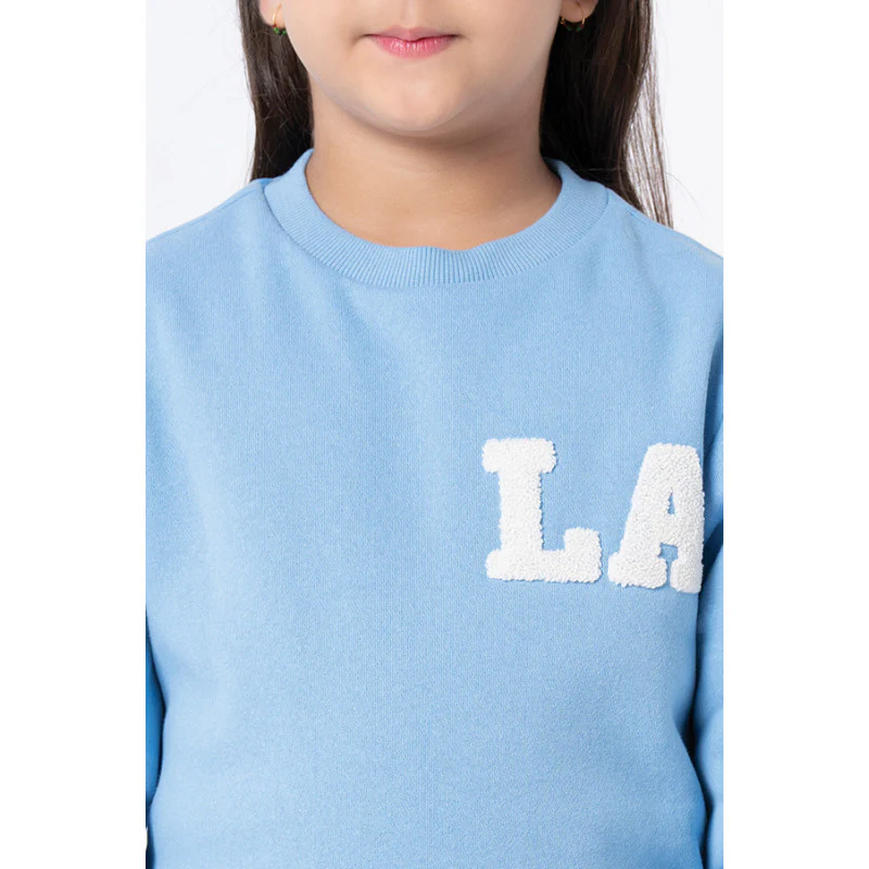 Kids Unisex Slate Blue Embroidered Sweatshirt - Image 9