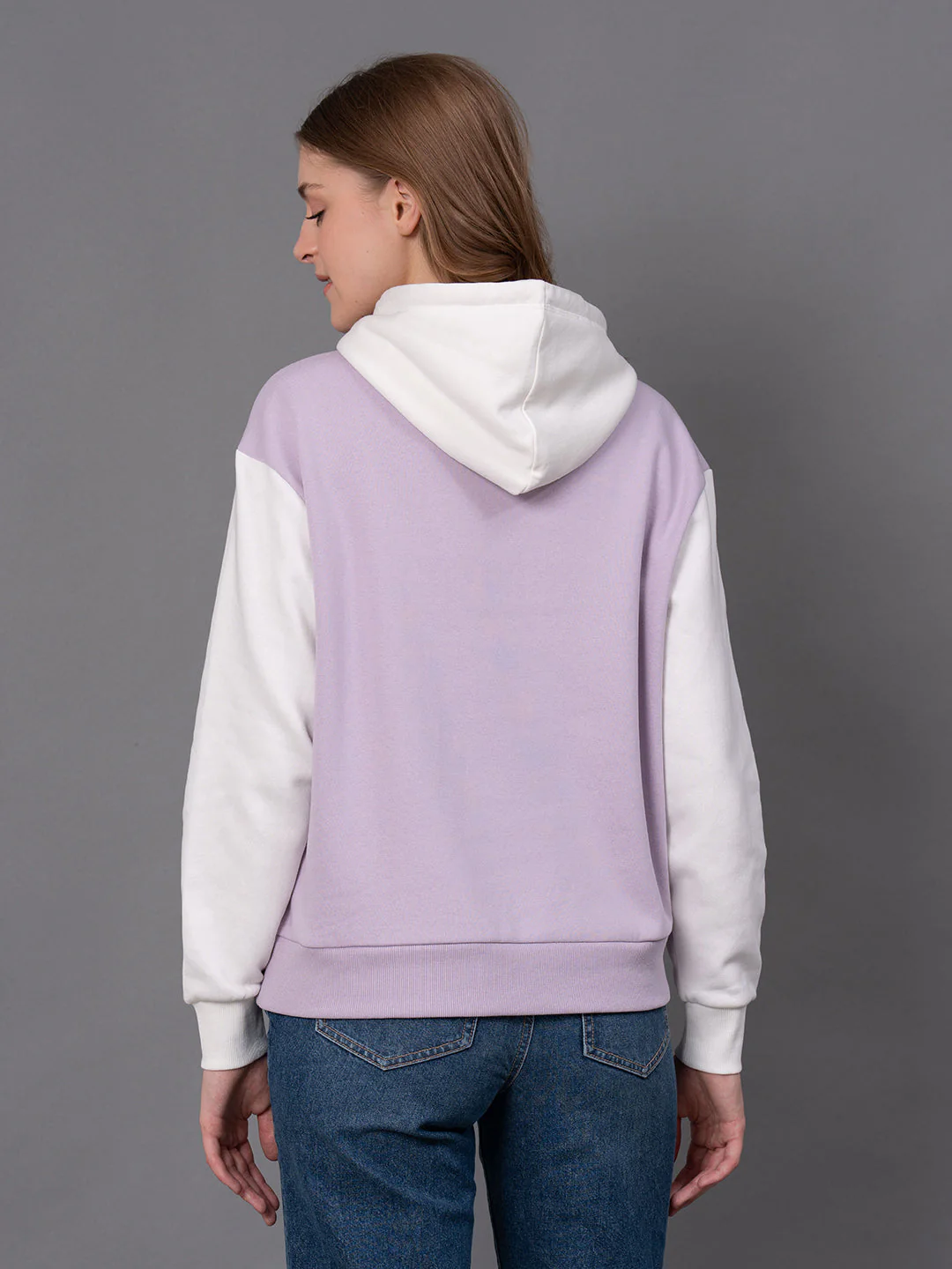 Lavender Cotton Poly Fleece Graphic Print Women's Hoodie - Image 3
