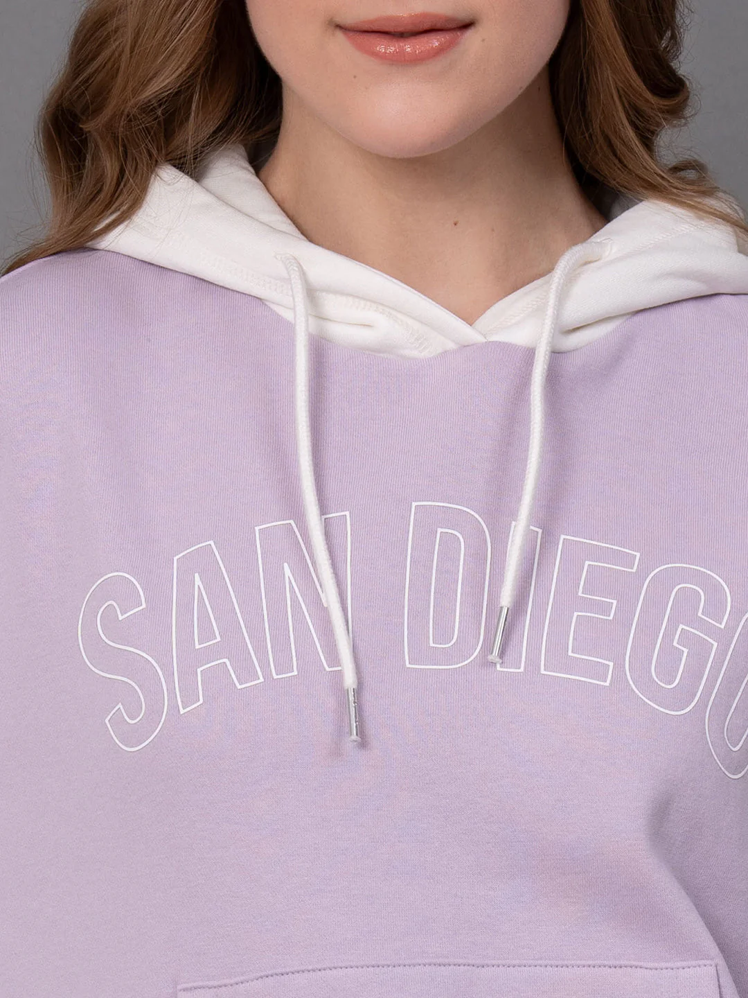 Lavender Cotton Poly Fleece Graphic Print Women's Hoodie - Image 4