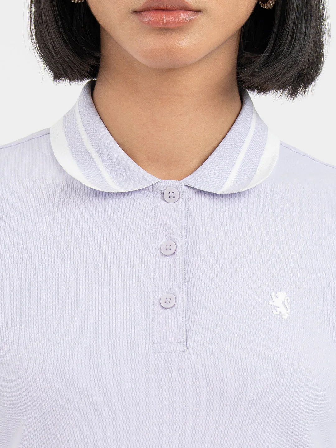 Lavender Polo T-Shirt for Women - Image 4
