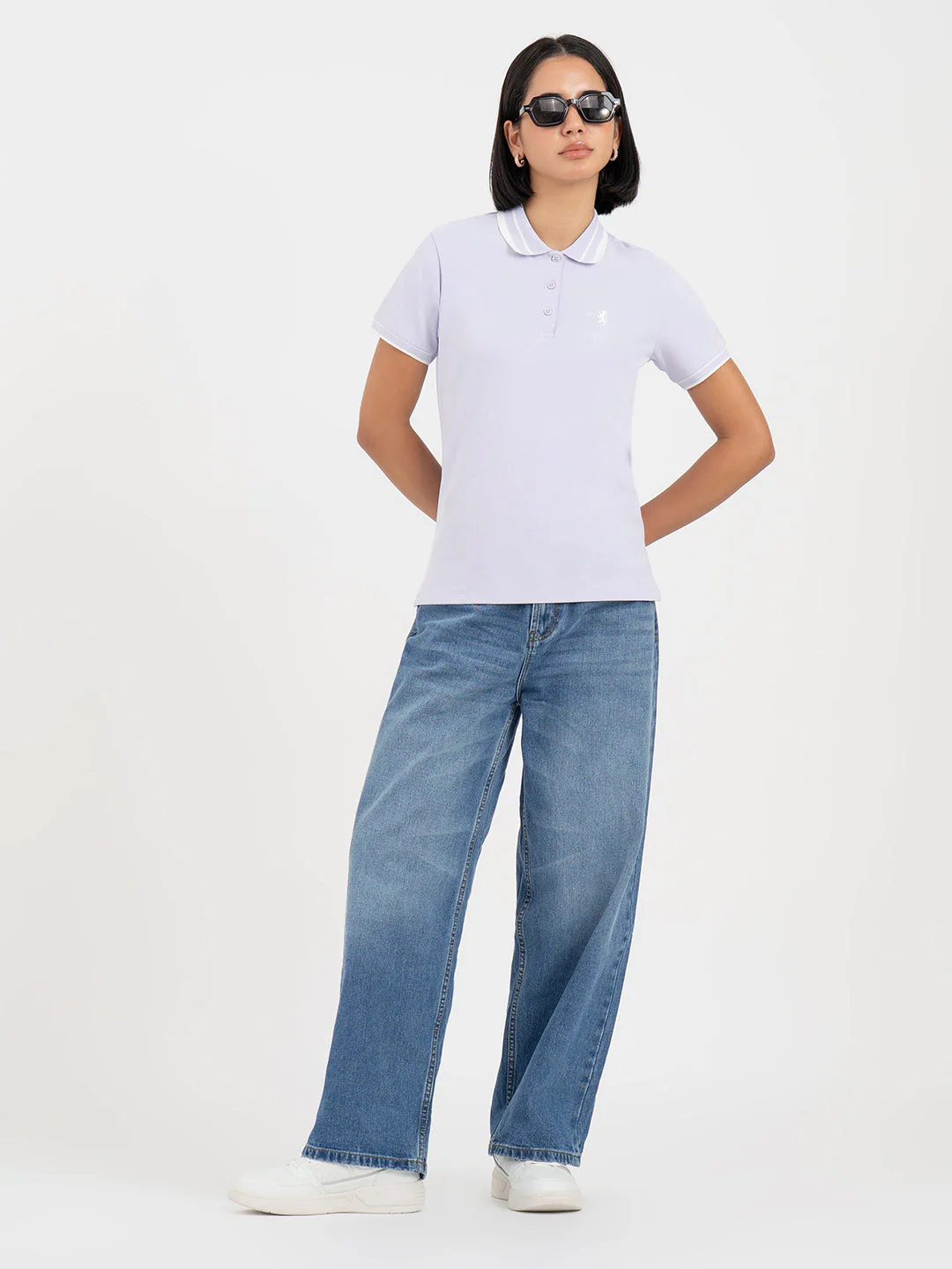 Lavender Polo T-Shirt for Women - Image 5