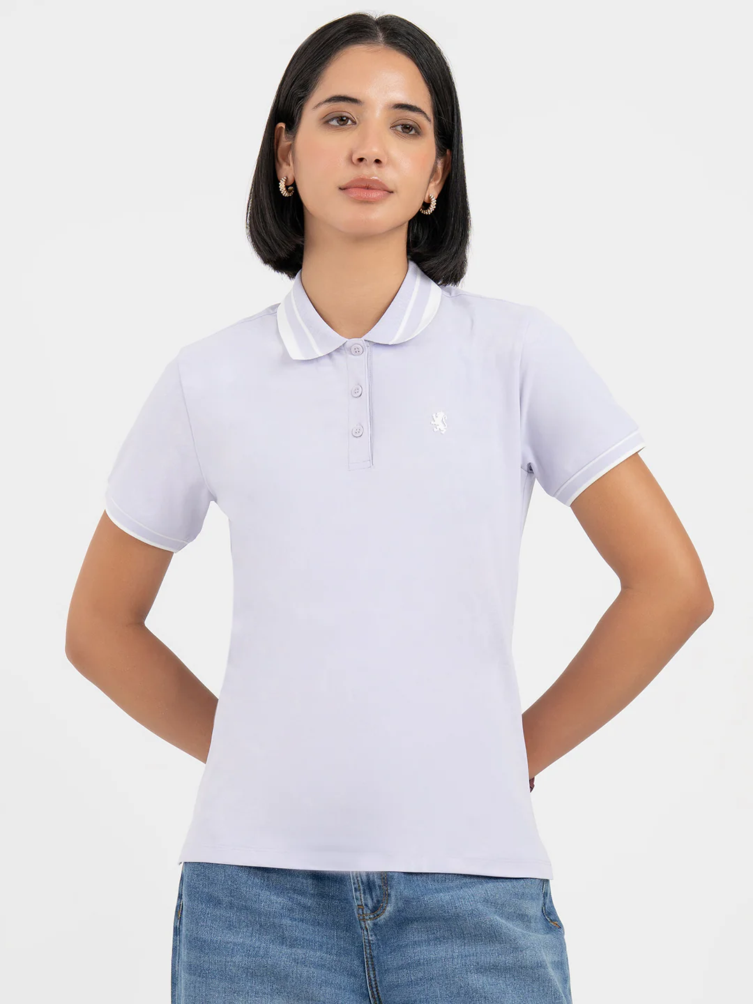 Lavender Polo T-Shirt for Women - Image 7