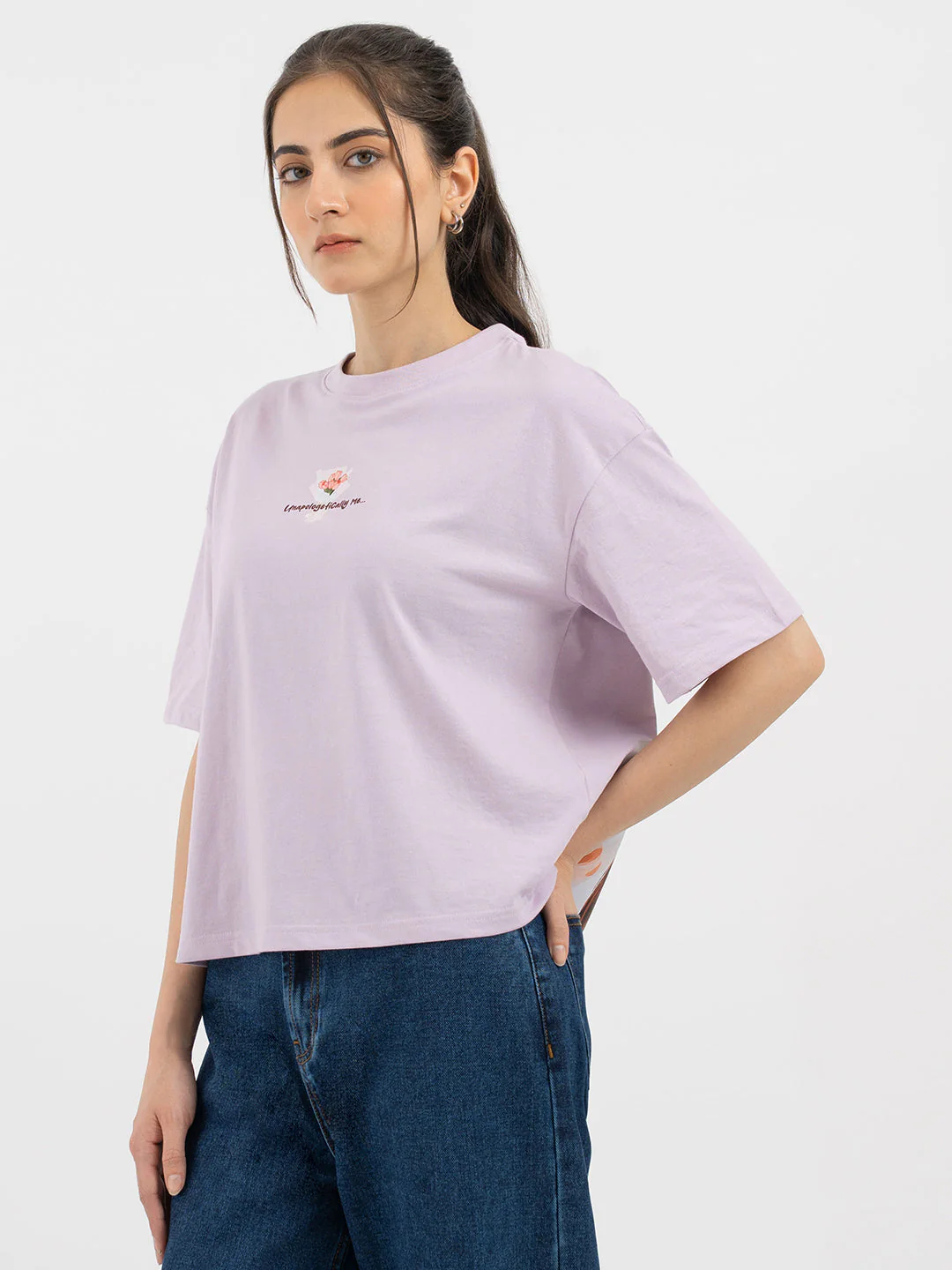 Lavender T-Shirt for Women - Image 2