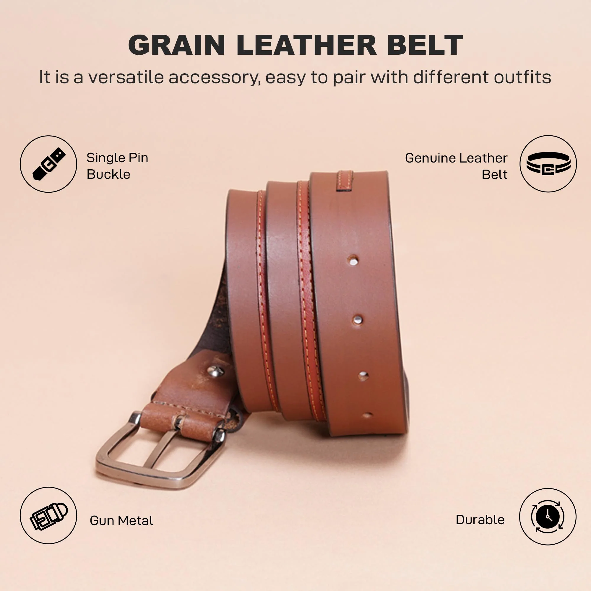 Leather Belt For Men | Classic and Durable - Image 3