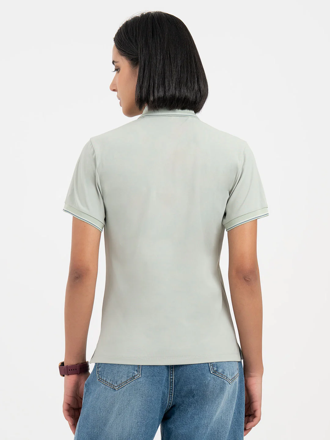 Light Green Polo T-Shirt for Women - Image 3