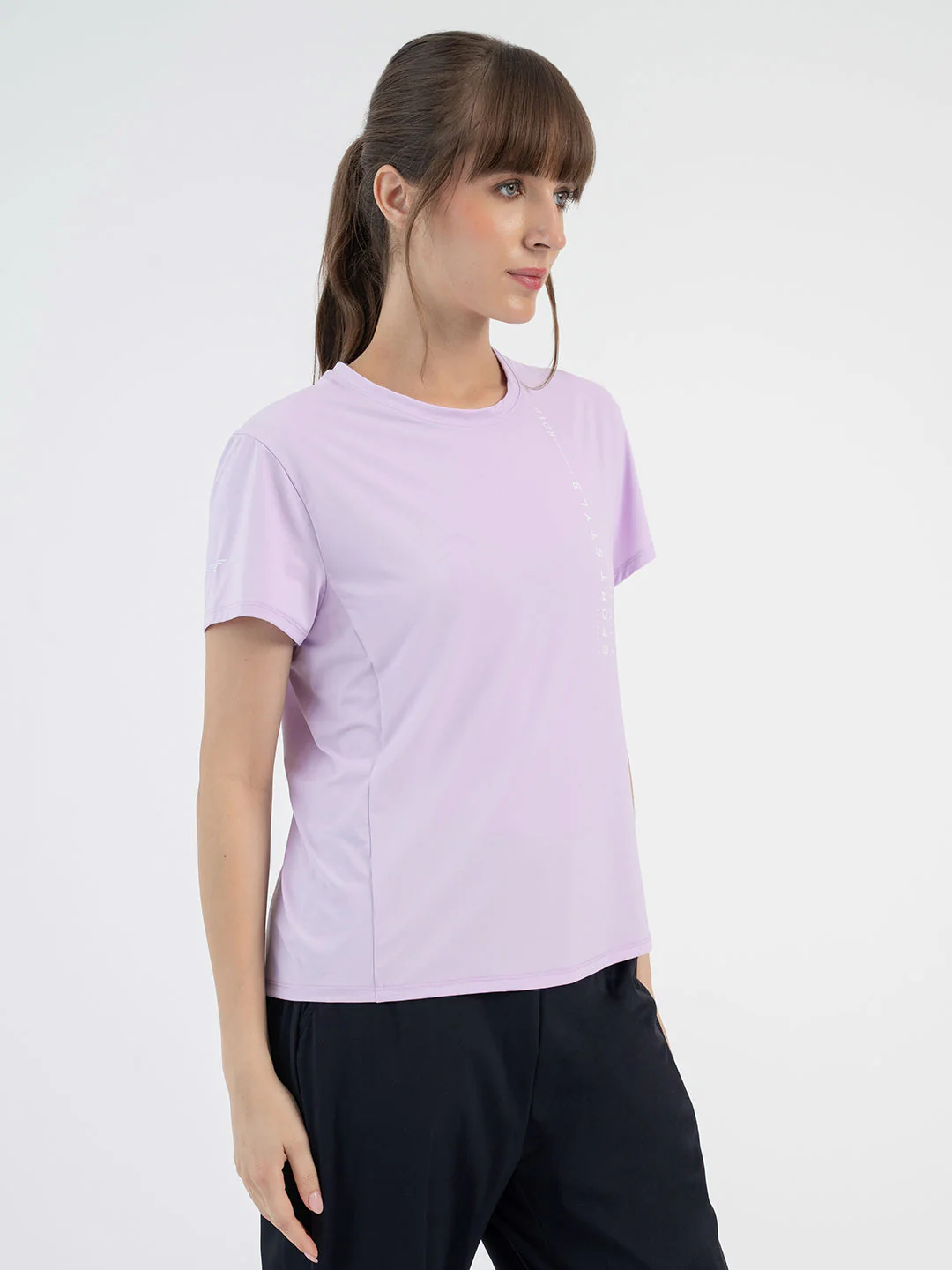 Light Purple Activewear T-Shirt for Women - Image 3