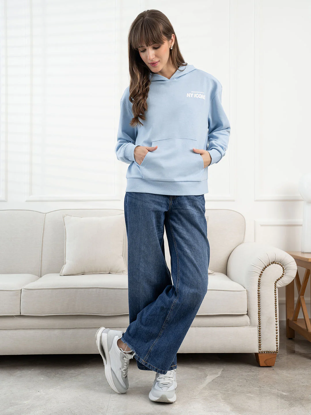 Light Blue Hoodie for Women - Image 6