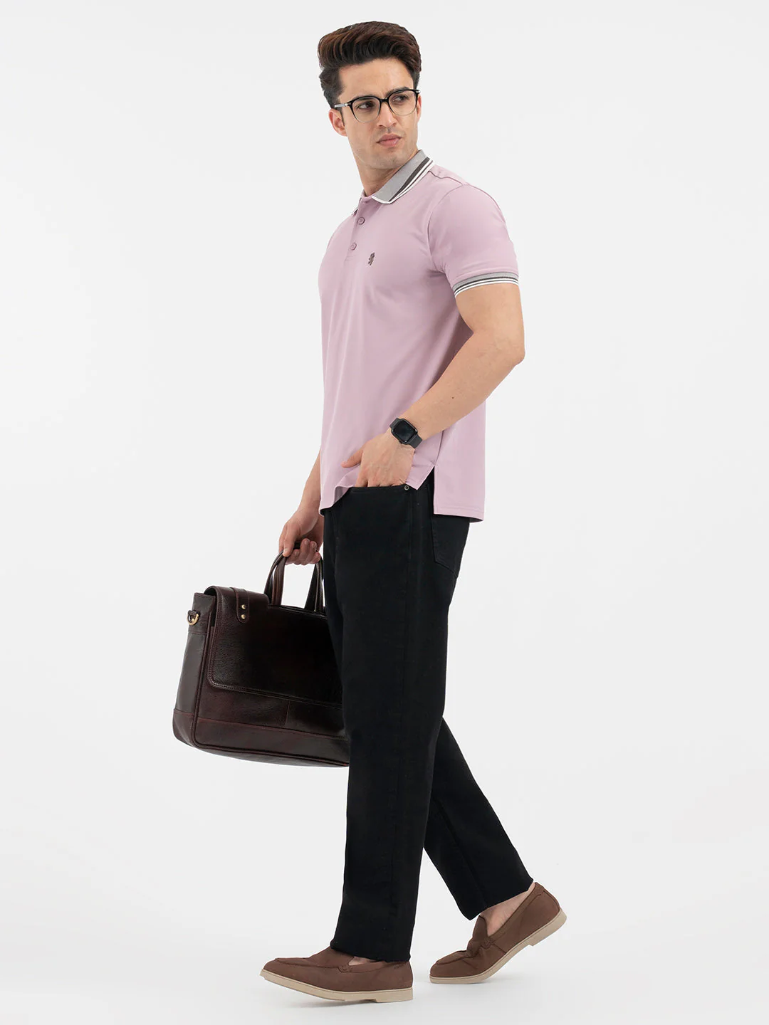Red Tape Light Mauve Polo T-Shirt for Men - Image 5
