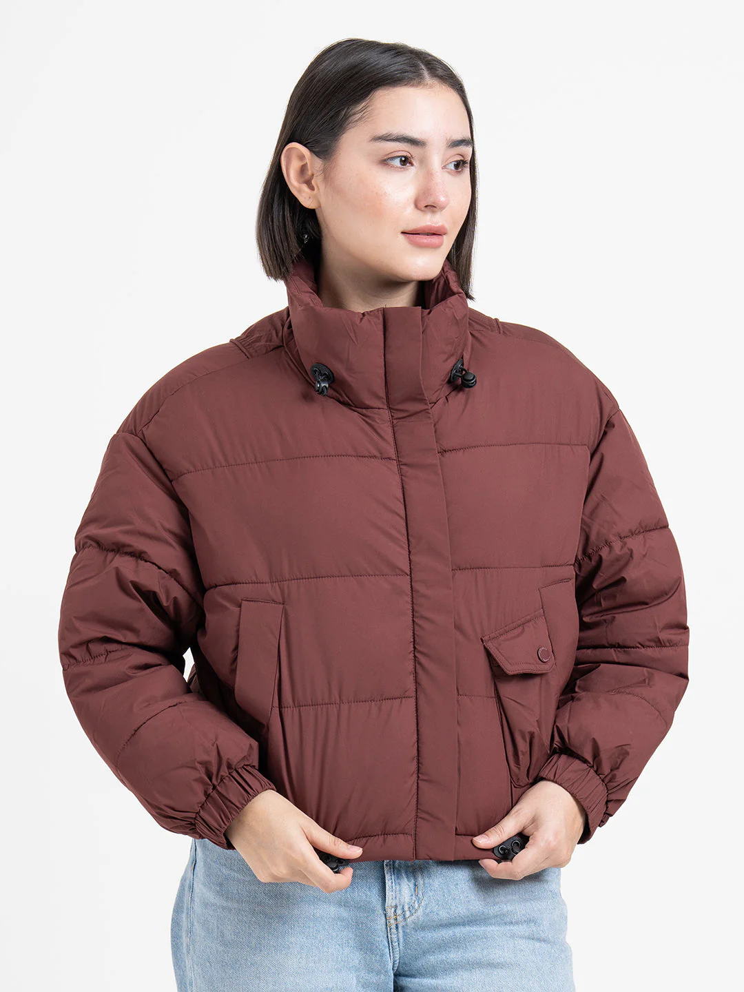 Maroon Bomber Jacket for Women | Stylish Winter Essential - Image 6