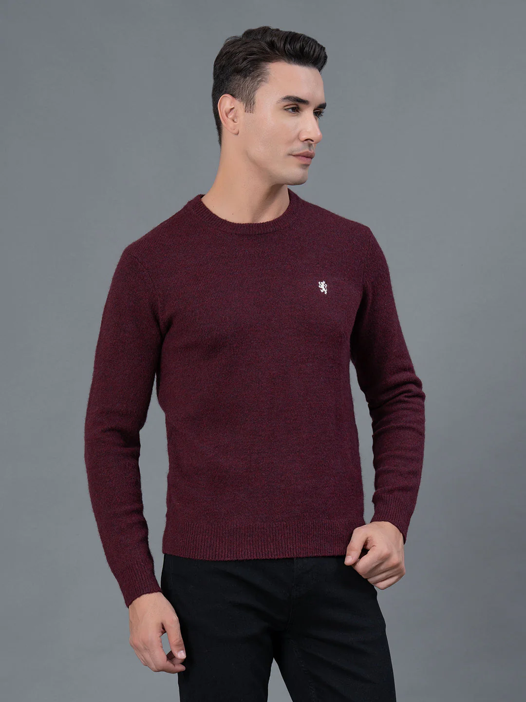 Maroon Casual Sweater for Men - Image 2