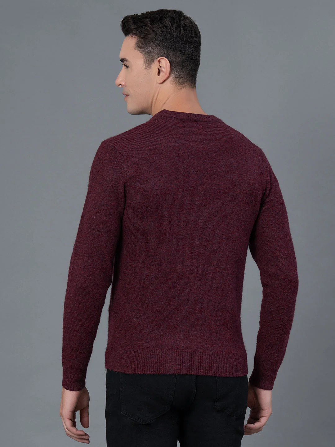 Maroon Casual Sweater for Men - Image 3