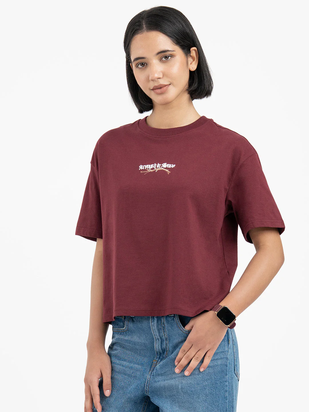 Maroon T-Shirt for Women - Image 3